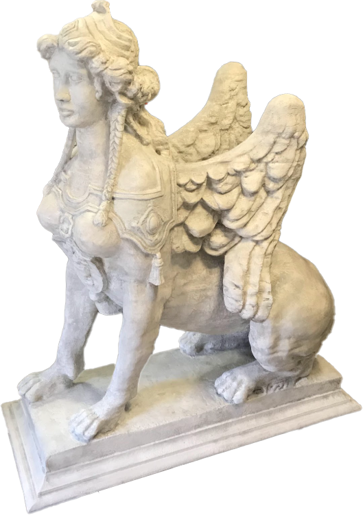 A Baroque-style Sphinx statue